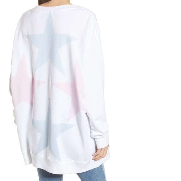 Wildfox Couture Star-Crossed Road Trip Sweatshirt Star Print Oversized S & M NWT - Picture 2 of 13